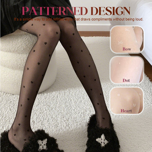 Leichte, transparente Strumpfhose mit Muster für Damen
