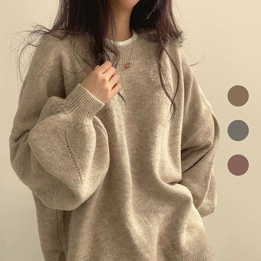 Damen lässiger, gemütlicher und warmer Pullover in großen Größen