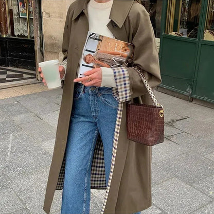 Einreihiger Trenchcoat mit Hemdkragen für Damen