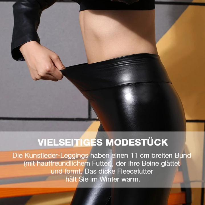 Winter-Verkauf S-förmige PU Leder Leggings Gepolstert (L-3XL)