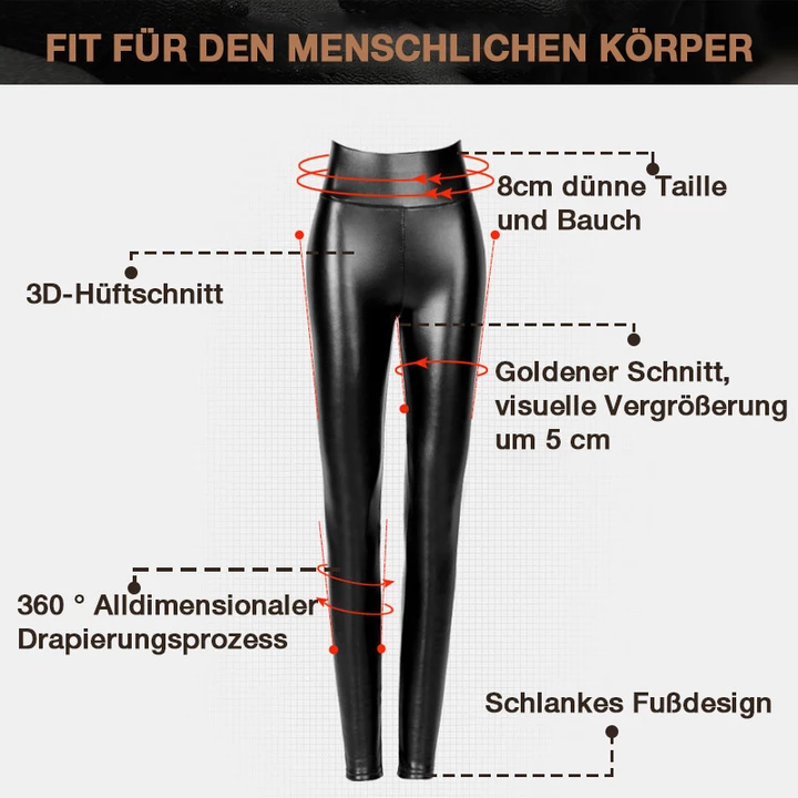 Winter-Verkauf S-förmige PU Leder Leggings Gepolstert (L-3XL)