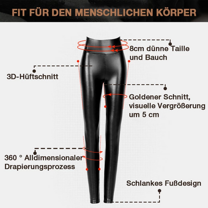 Winter-Verkauf S-förmige PU Leder Leggings Gepolstert (L-3XL)