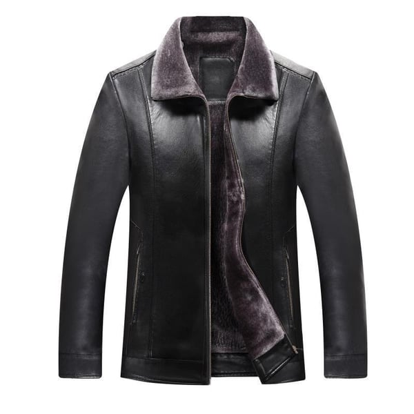 [Perfektes Geschenk] Schicke Winter-Fleece-Lederjacke für Herren