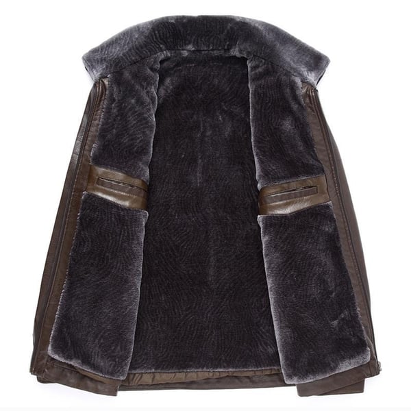 [Perfektes Geschenk] Schicke Winter-Fleece-Lederjacke für Herren