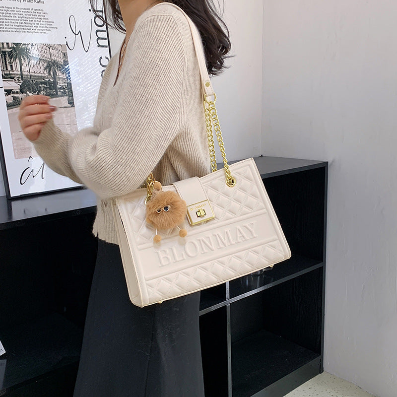 Umhängetasche mit Diamantprägung für Damen