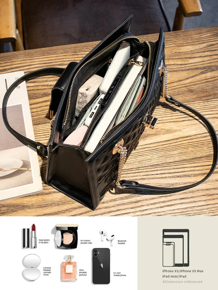 Umhängetasche mit Diamantprägung für Damen