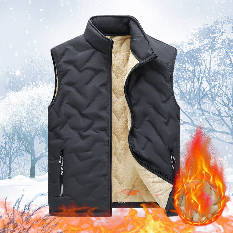 💖HOT SALE 50% OFF✨️❄️Unisex Winter Warm Casual Sleeveless Quilted Vest With Fleece Lining