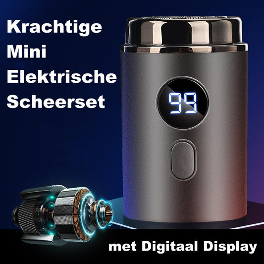 🖤Black Friday & Kerstmis🎄Krachtige Mini Elektrische Scheerset met Digitaal Display voor Mannen